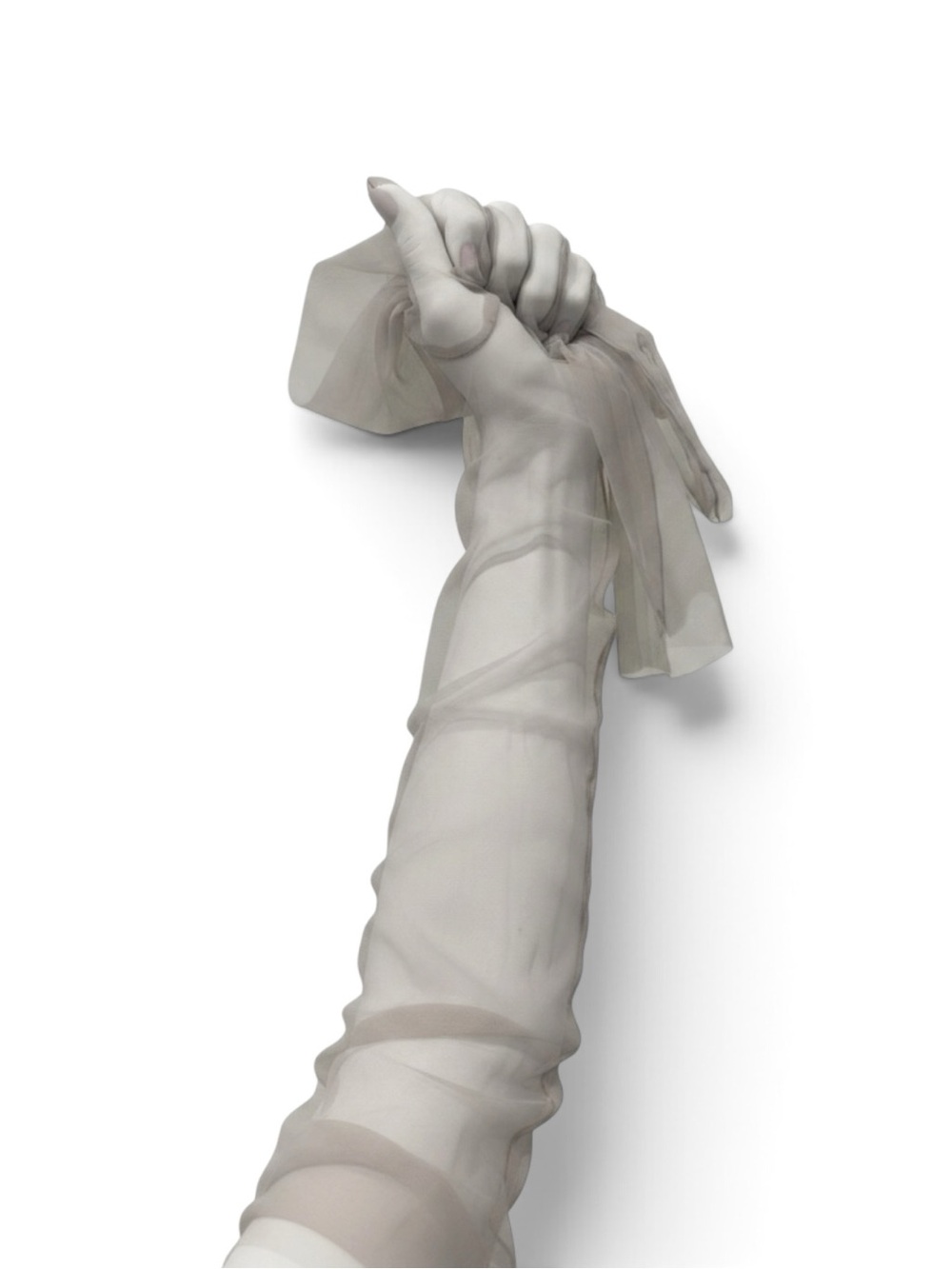Sheer Long Gloves in Rich Light Gray Taupe